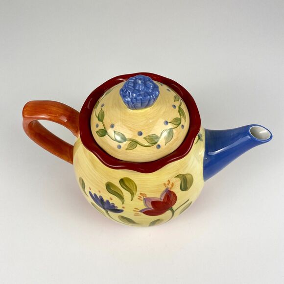 Pfaltzgraff Napoli Stoneware Hand-Painted Teapot & Lid Replacement - Retired - Picture 5 of 11